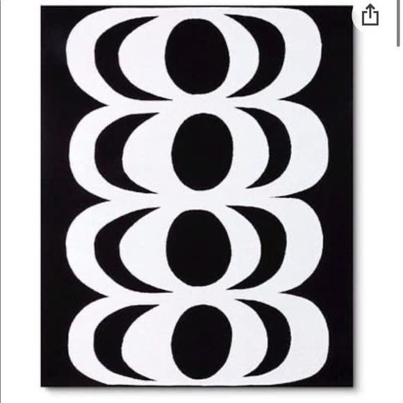 Marimekko Other - Marimekko black reversible cotton throw white blanket Kaivo Print rare sold out